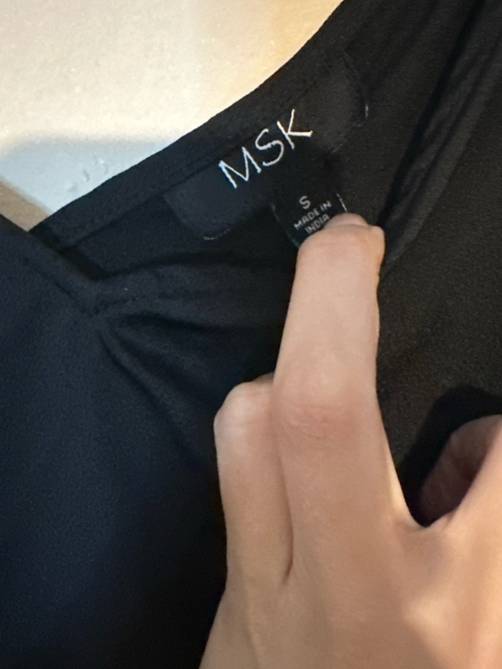 MSK Black Slip Dress with V-Neck - Picture 2 of 5